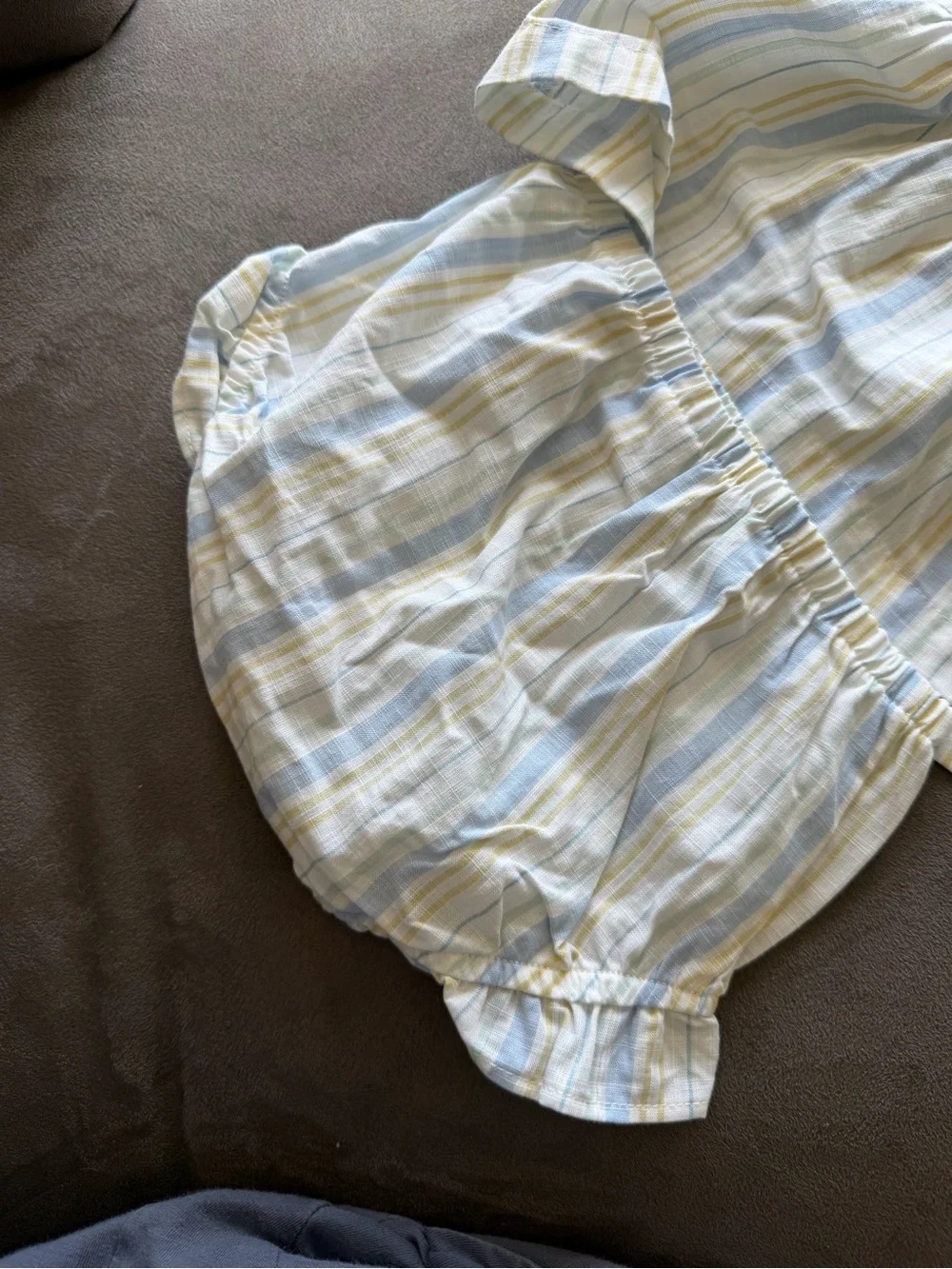 Carters Just One You Striped Baby Two-Piece and Bow Set in Light Blue & Cream